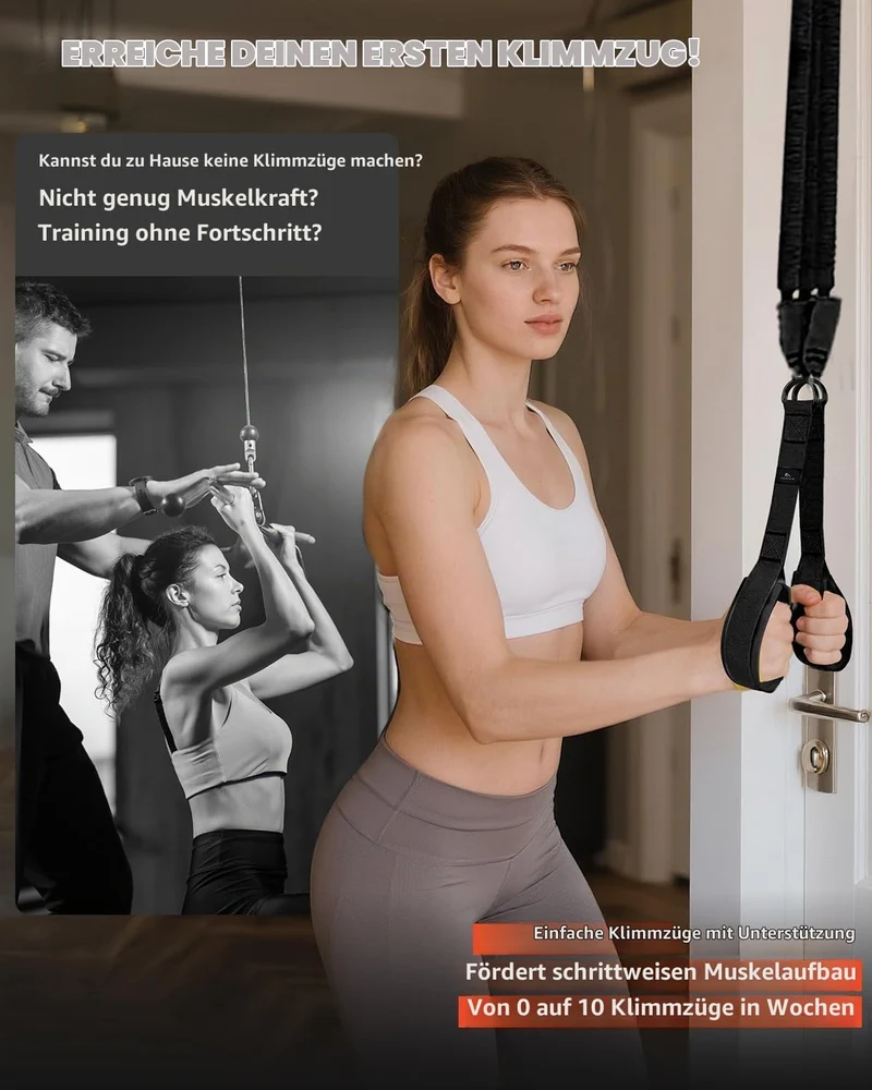 Abahub Trizeps Band Set mit Türanker Verstellbar Tricep Pull Down Fitnessband für Zuhause, Armtraini