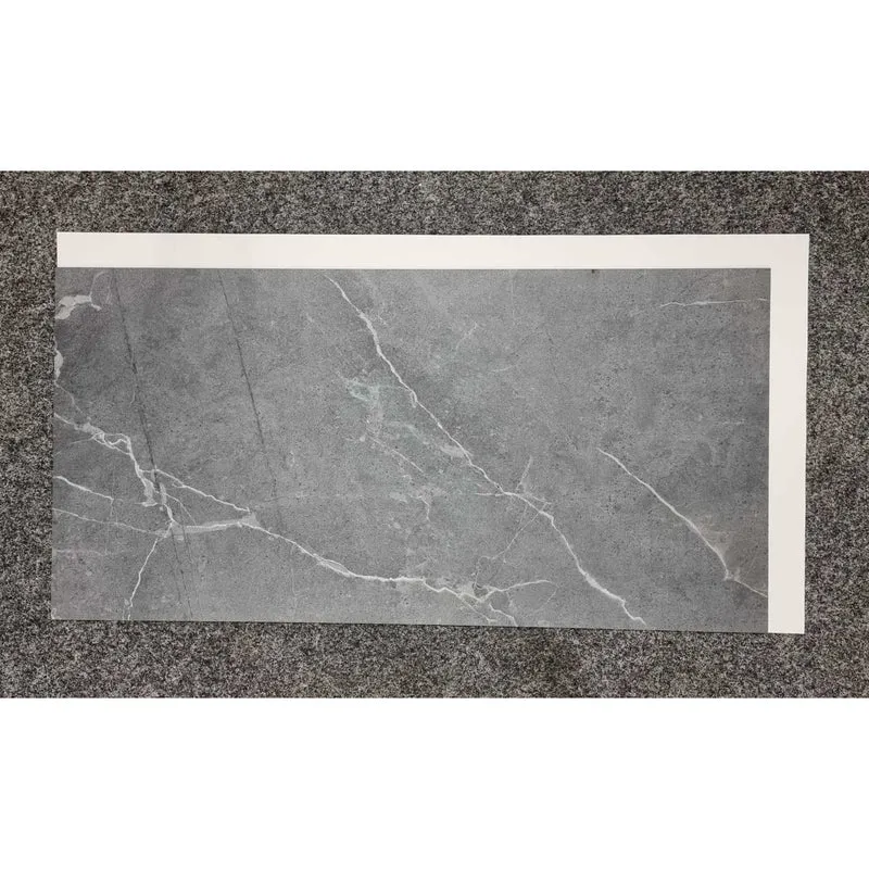 Self-adhesive tiles for wall floor Fliesana, set of 3 pieces, waterproof, natural stone pattern, dark gray color