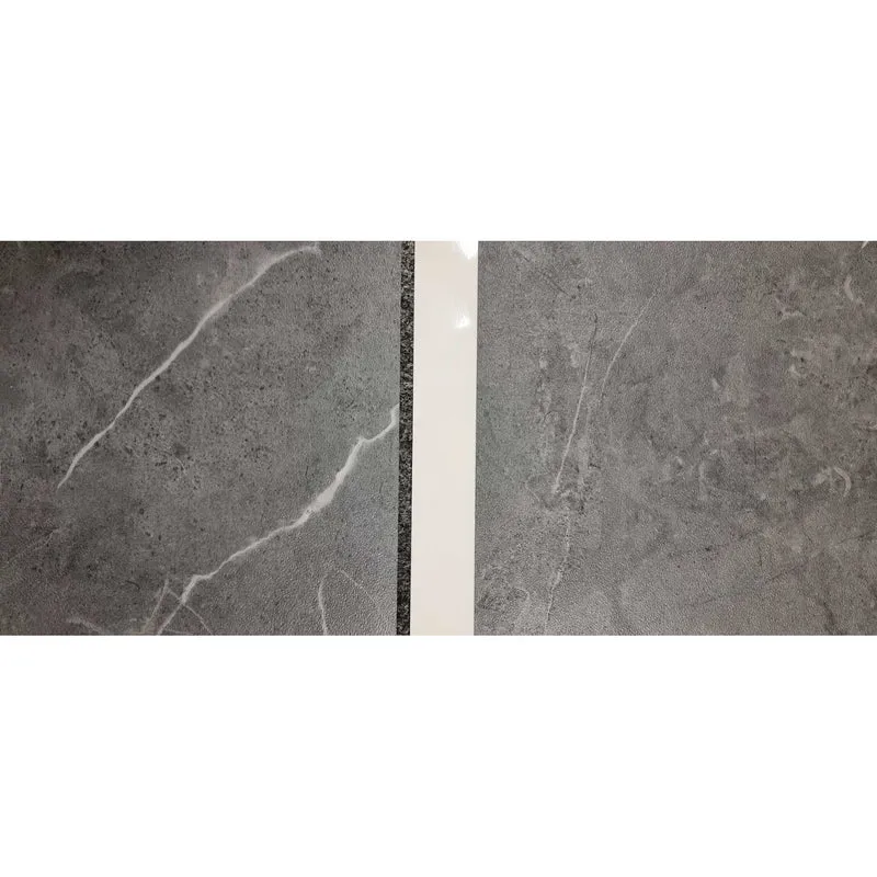Self-adhesive tiles for wall floor Fliesana, set of 3 pieces, waterproof, natural stone pattern, dark gray color
