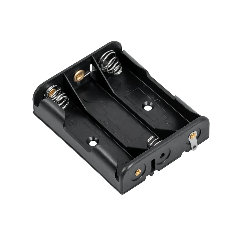 Plastic battery basket 3xAA square black GNI0052
