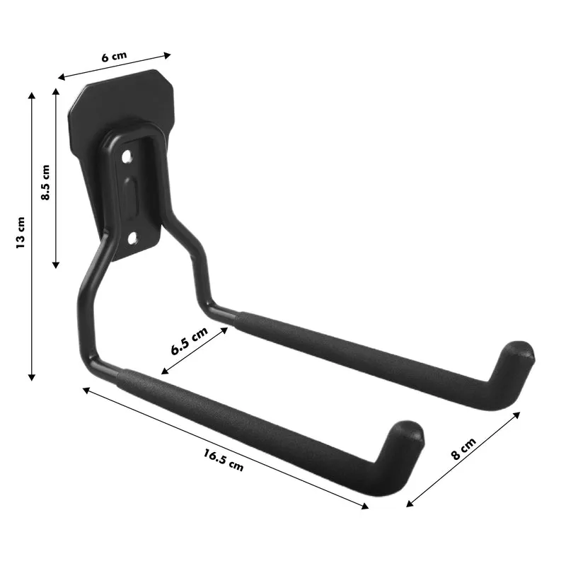 Maclean wall mount/hanger for tires, gardening tools, ladders, hoses, bicycles, steel, max. load 35 kg, MC-440, 4 pieces