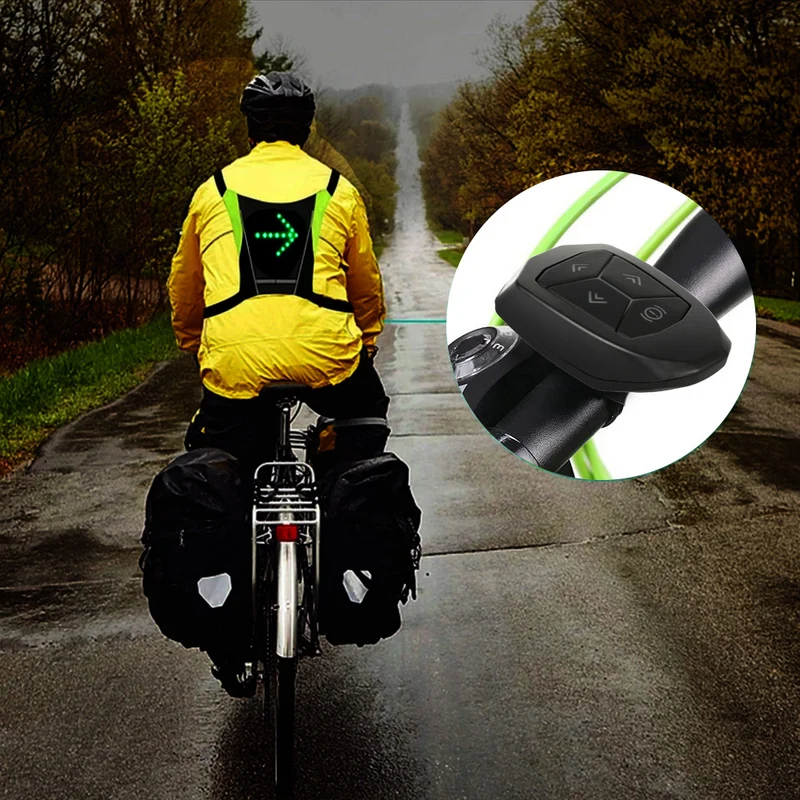Backpack with LED signal light, remote control, water resistance: remote control IPx5, backpack IPX2 + sports shoulder straps for Maclean phone