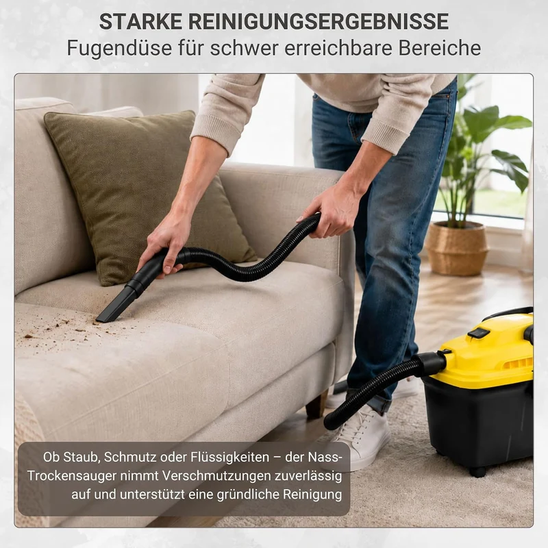 Syntrox Germany 10 Liter Staubsauger Industriesauger Nass und Trockensauger mit Ablassventil