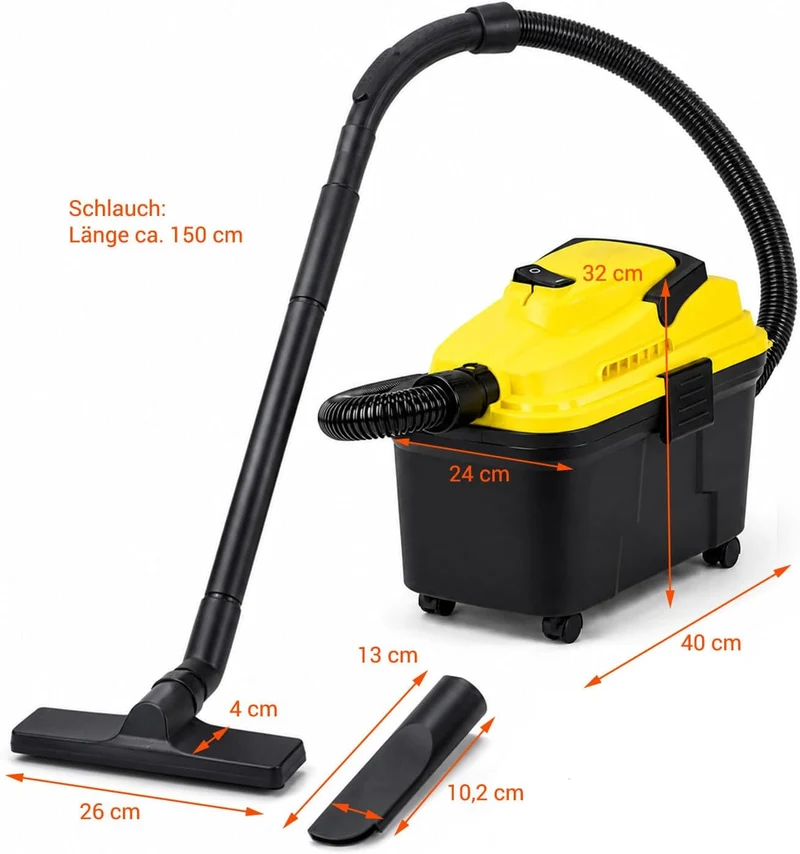 Syntrox Germany 10 Liter Staubsauger Industriesauger Nass und Trockensauger mit Ablassventil