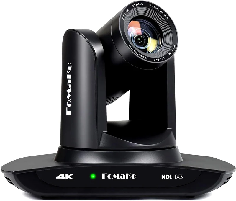 FoMaKo 4K 30x NDI PTZ Kamera, 30x Optischer Zoom, KI Auto-Tracking Gen 3, 3G-SDI HDMI LAN USB 3.0 PT