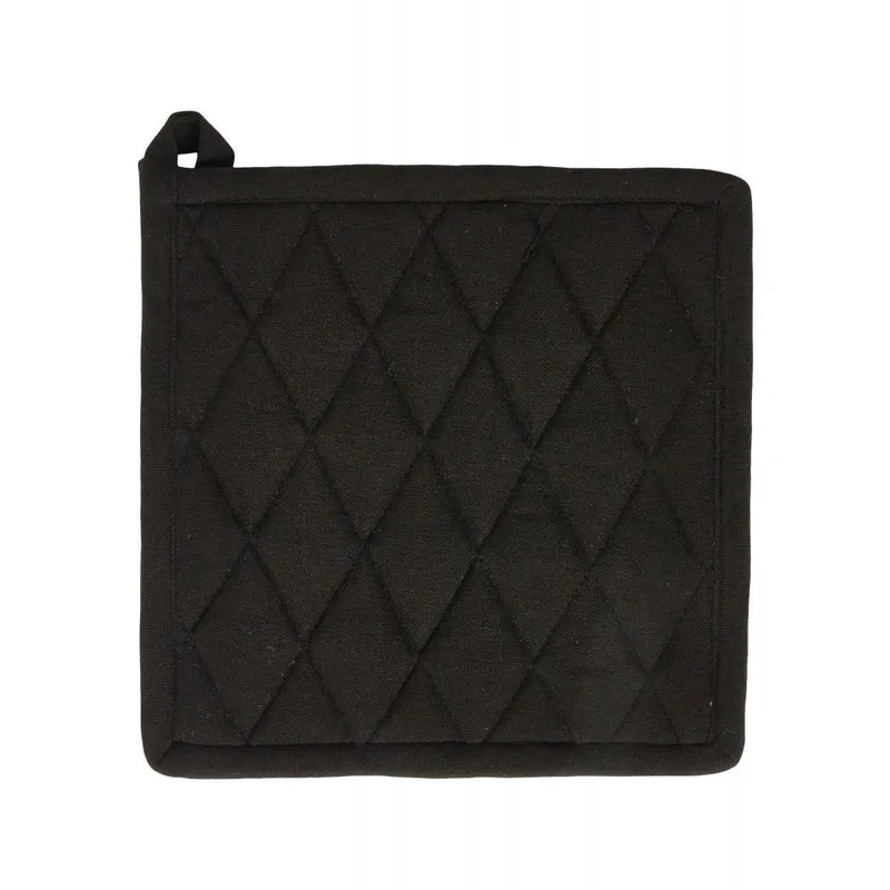 Dacore - Topflappen-Steppdecke 22,5 x 22,5 cm, Uni-Kreuz, schwarz