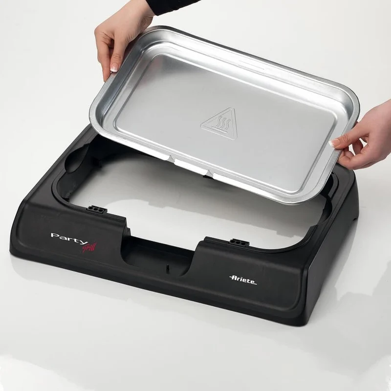 Ariete 00C073300AR0 Party Grill 733 - elektrischer Tischgrill, 2200 W, schwarz 723, 723