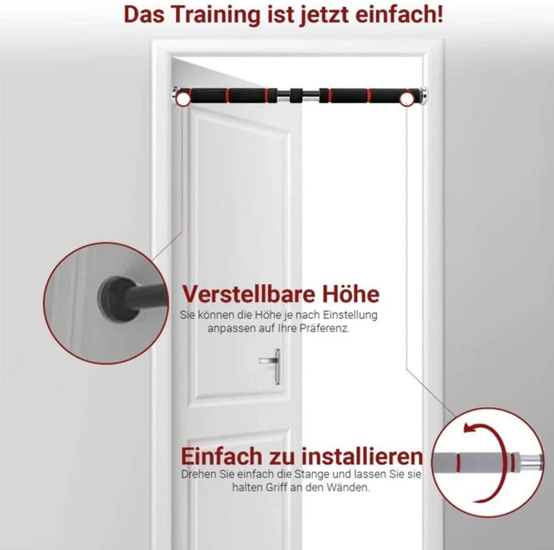 Pull Up | Kraftstation Klimmzugstange Tür, 150 kg | Türstange | Turnstange | Krafttraining | Individ