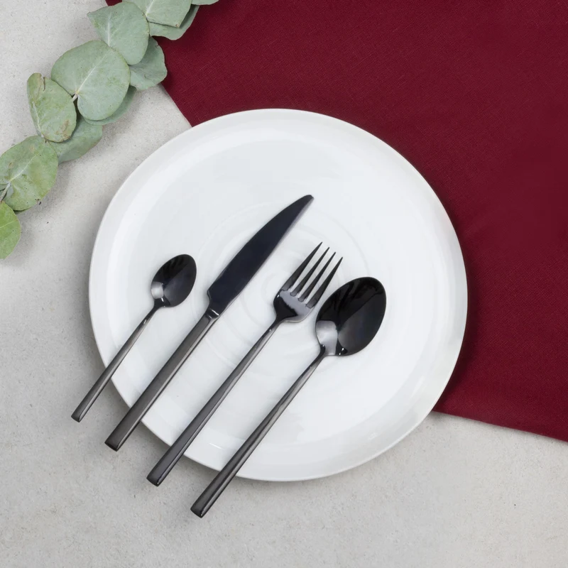 AMBITION Como Black 24-piece cutlery set for 6 people