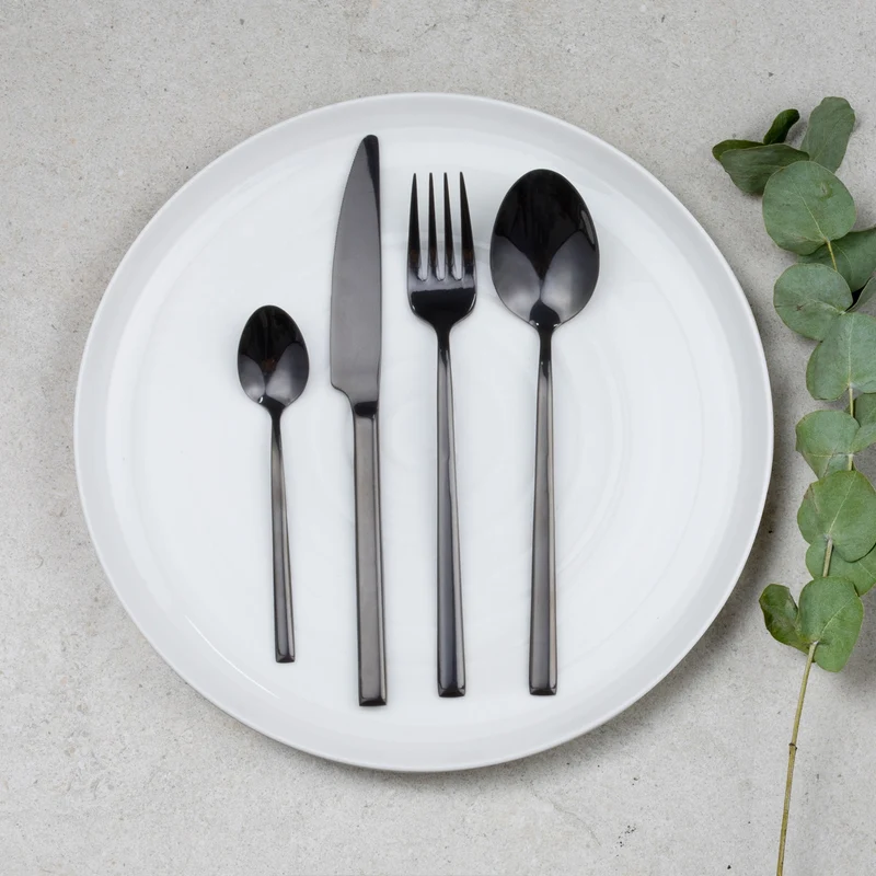 AMBITION Como Black 24-piece cutlery set for 6 people