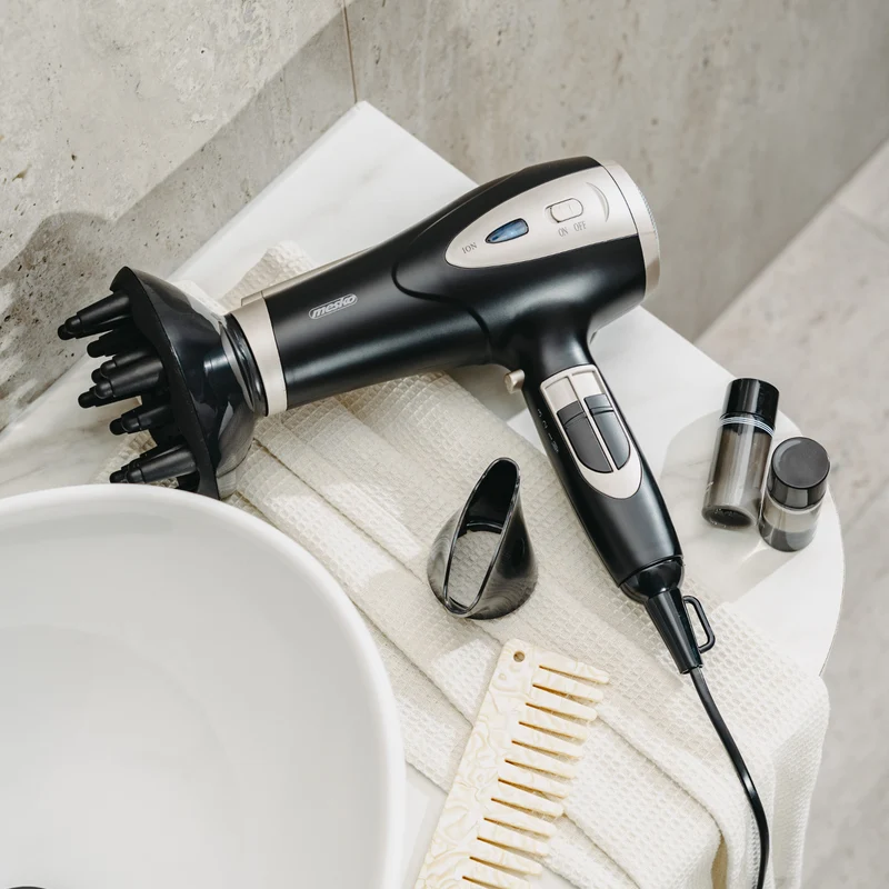 Mesko hair dryer, ionization function, diffuser, 2200W power, black, MS 2287