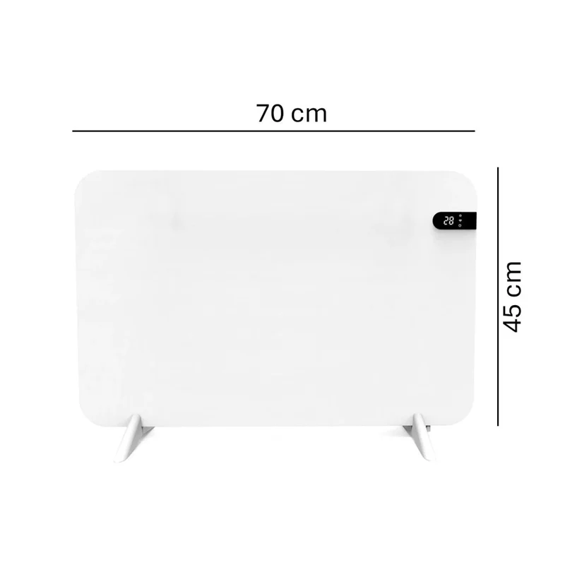 Cronos electric heater, white, 450W power, heats rooms up to 14m2, built-in thermostat, remote control, open window detection function, legs included, WFH-450TW