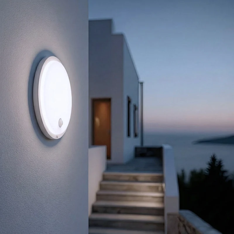 Maclean LED lamp with motion sensor, PIR sensor, white, 10W, IP65, 1000lm, neutral color, MCE525 W