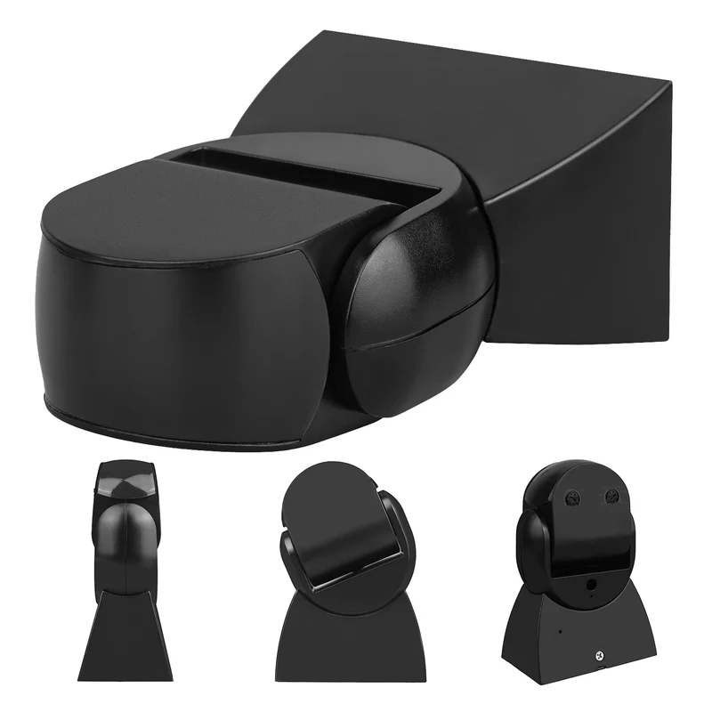 Maclean PIR motion sensor, infrared, IP65, black with black cover, range 12 m, MCE201 B/B