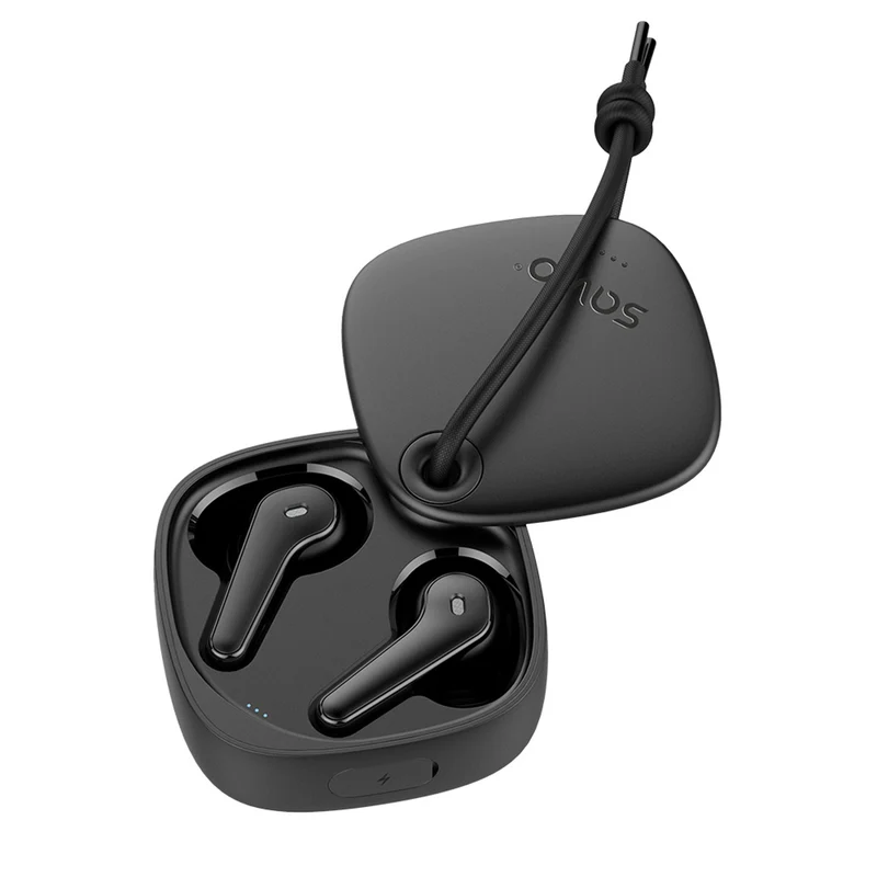 Savio Wireless Headphones, Bluetooth 5.3, ENC, USB-C, black, SAVSLTWS-11
