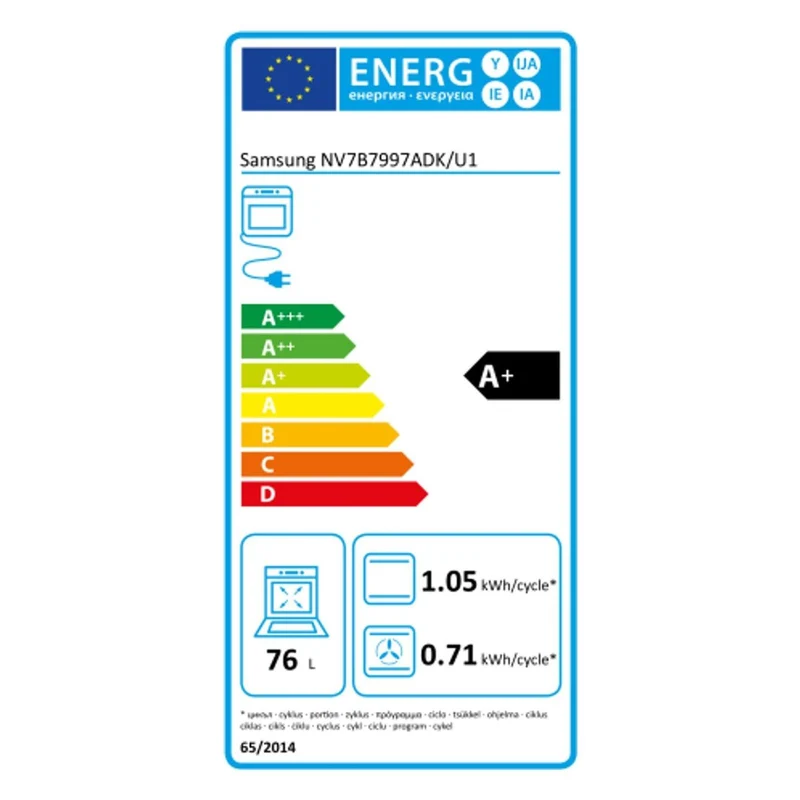 Samsung NV7B7997ADN BESPOKE Einbaubackofen 76L A+