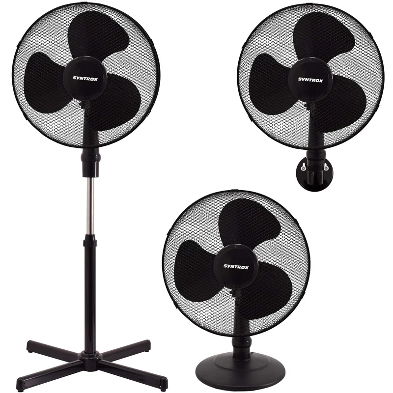 Syntrox Germany VT-44W-BL 3 in 1 Ventilator Standventilator + Tischventilator + Wandventilator mit O