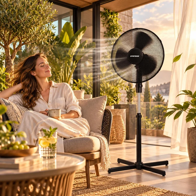 Syntrox Germany VT-44W-BL 3 in 1 Ventilator Standventilator + Tischventilator + Wandventilator mit O