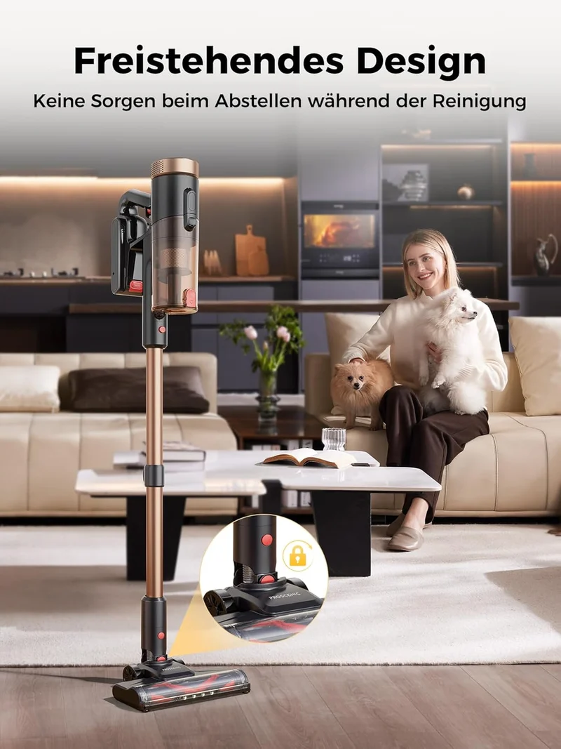 Proscenic P11 Ultra Staubsauger Kabellos, Leichter Selbststehend 50Kpa 50Min Akku Staubsauger mit To