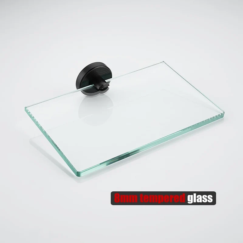 JQK Badezimmer-Glasregal, ölgeriebene Bronze, gehärtetes Glas, Duschaufbewahrung 20,3 x 12,7 cm, 304