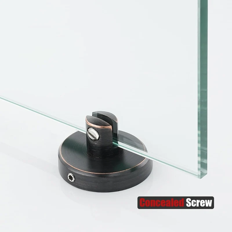 JQK Badezimmer-Glasregal, ölgeriebene Bronze, gehärtetes Glas, Duschaufbewahrung 20,3 x 12,7 cm, 304