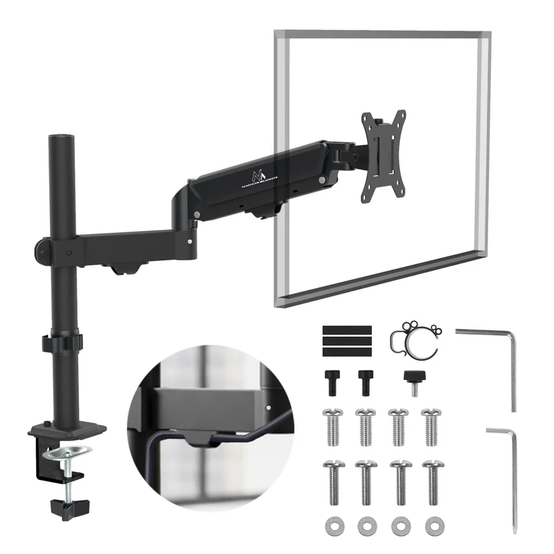 Maclean monitor mount, gas spring, 17"-32", 2-10kg, black, MC-135