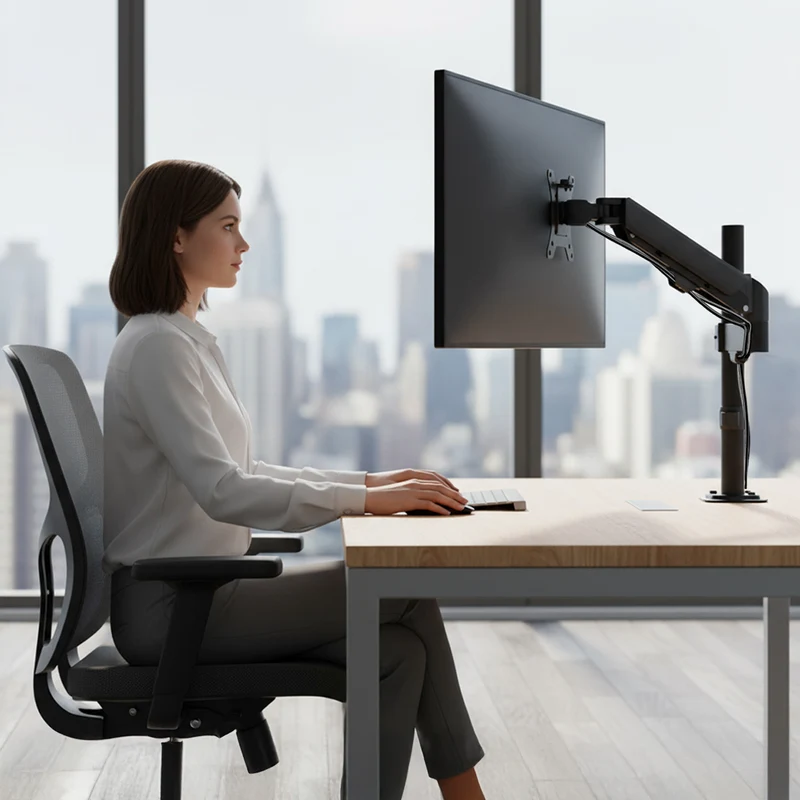 Maclean monitor mount, gas spring, 17"-32", 2-10kg, black, MC-135