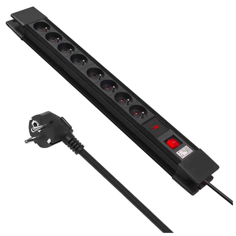 Power strip 8 outlets illuminated switch protection for children