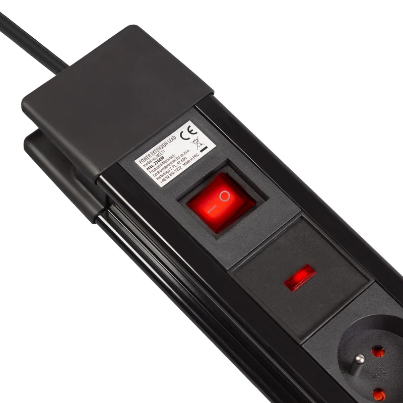 Power strip 8 outlets illuminated switch protection for children