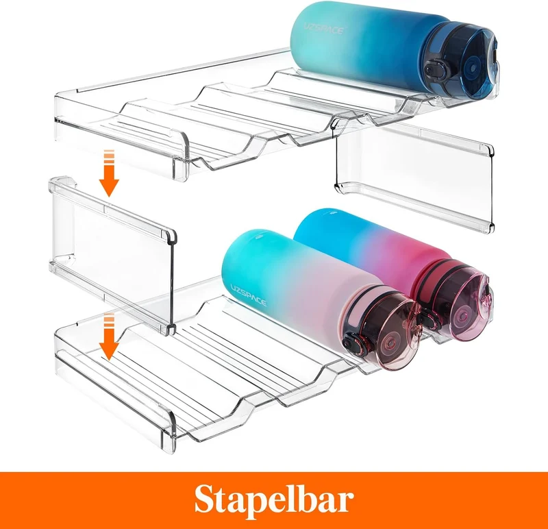 Lifewit Stapelbarer Flaschenhalter für Schrank, Gefrierschrank, Vorratskammer - Kunststoff-Wasserfla