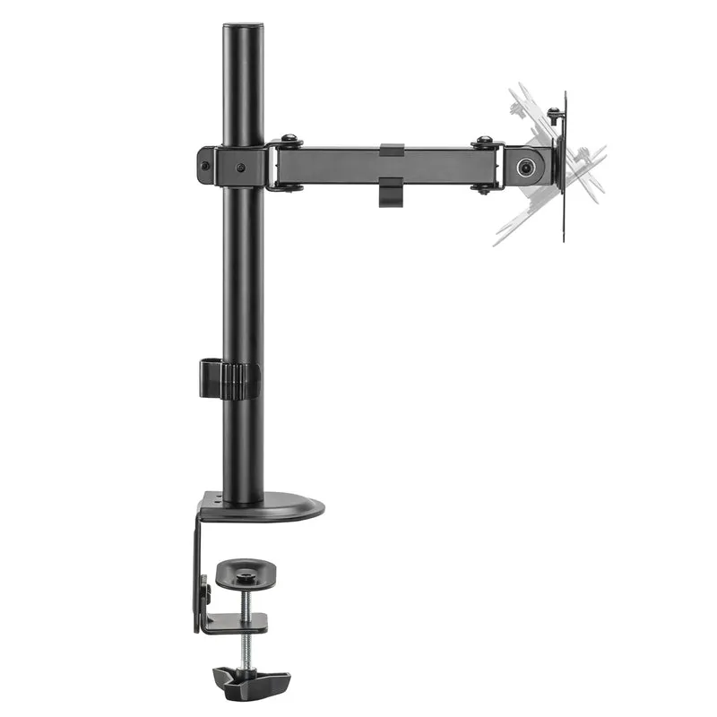 Maclean MC-572N LCD LED Monitor Desk Holder Mount Bracket Single Arm VESA 75x75 100x100 17-32" 9kg Adjustable