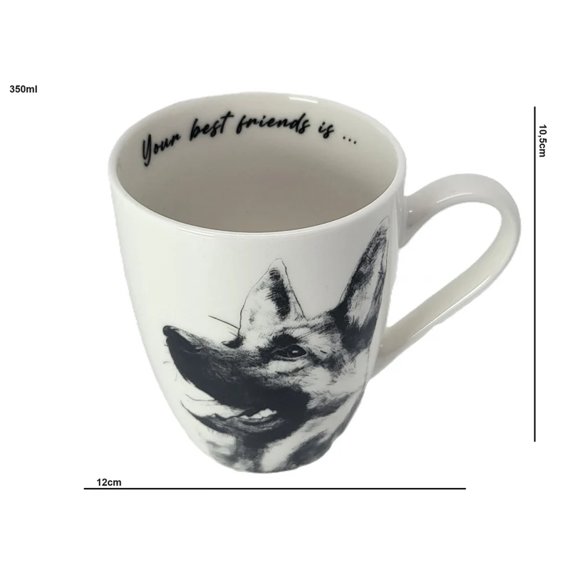 Queen Isabel porcelain mug, German Shepherd, 350ml, Q1-05232