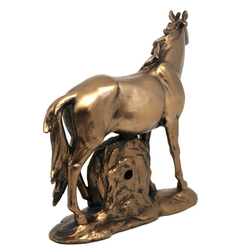 Standing horse figurine, clock, bronze decorative sculpture, Queen Isabel