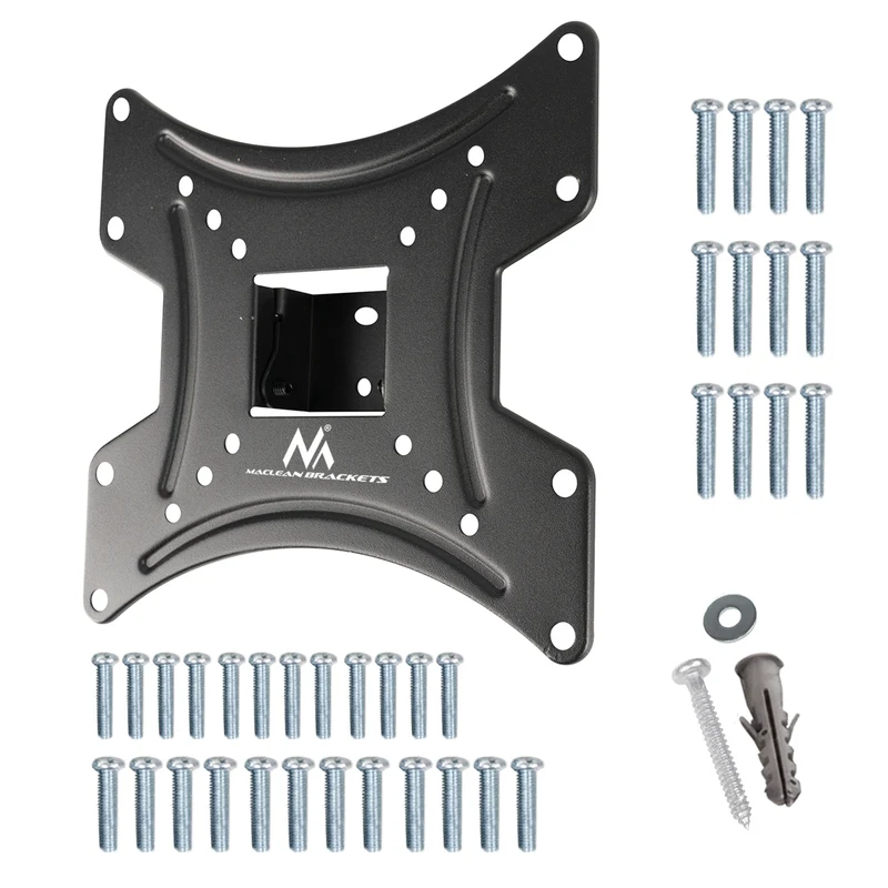 Maclean MC-414 TV Monitor Wall Mount max. VESA 200x200 23-43 30kg Black Tilting Bracket Holder