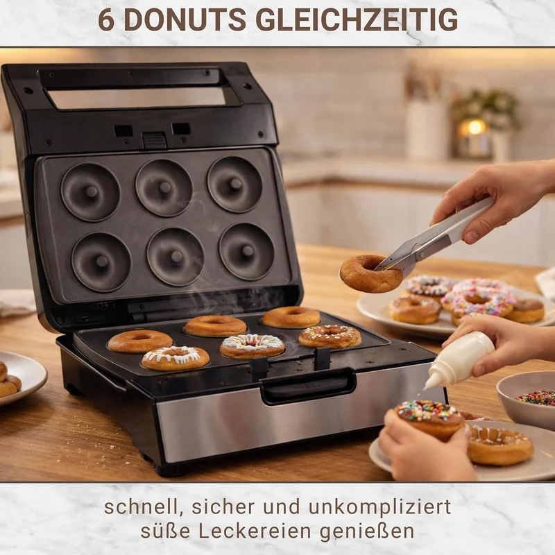 Syntrox Germany Donutmaker MM-1400W mit herausnehmbaren Backplatten