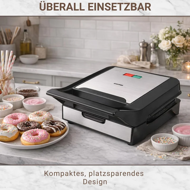 Syntrox Germany Donutmaker MM-1400W mit herausnehmbaren Backplatten