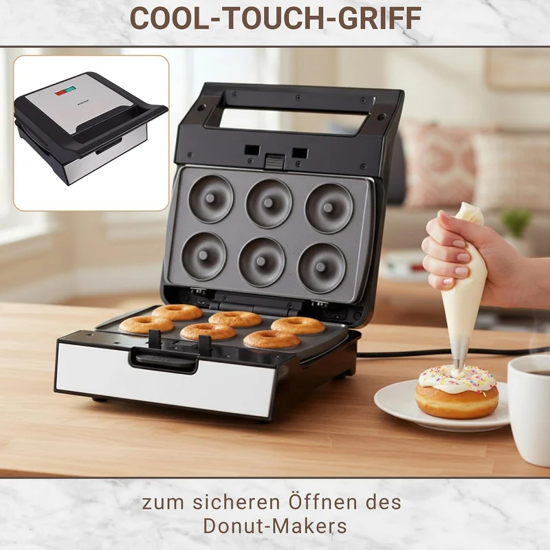 Syntrox Germany Donutmaker MM-1400W mit herausnehmbaren Backplatten