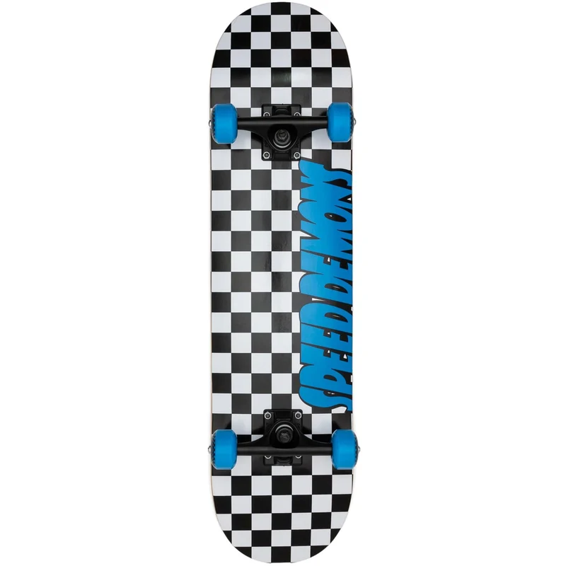 Speed Demons Checkers Skateboard 7.75" Checkers Blue, 7.75" Checkers Blue
