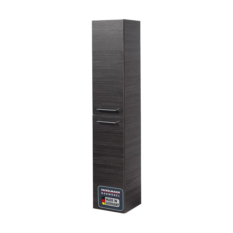 FACKELMANN B.PERFEKT Hochschrank Dark Oak – Modernes Badmöbel in Anthrazit, Masse 30x159x32 cm, aus
