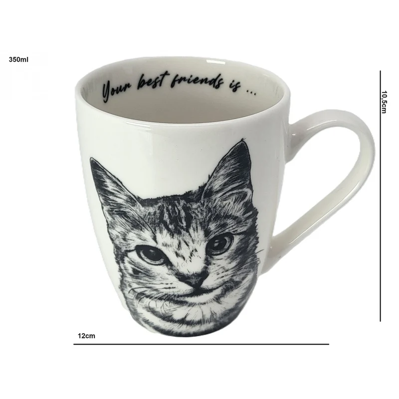 Queen Isabel porcelain mug, American Shorthair cat, 350ml, Q1-05195