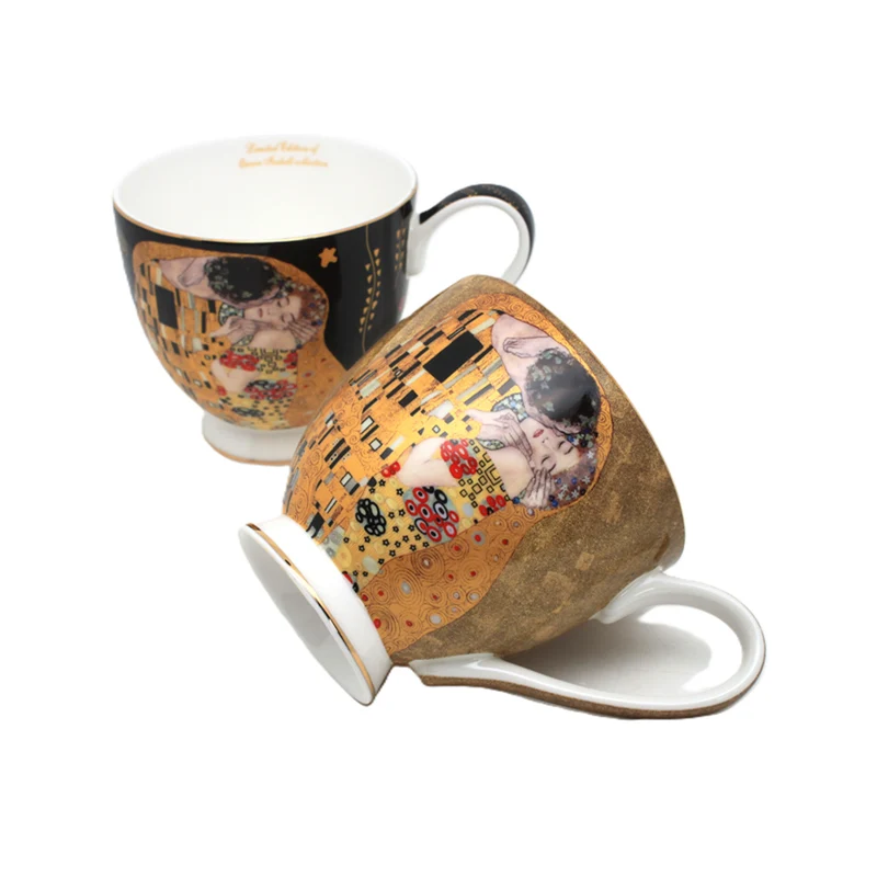Jumbo Gustav Klimt Kiss mugs 2 pieces, Queen Isabel