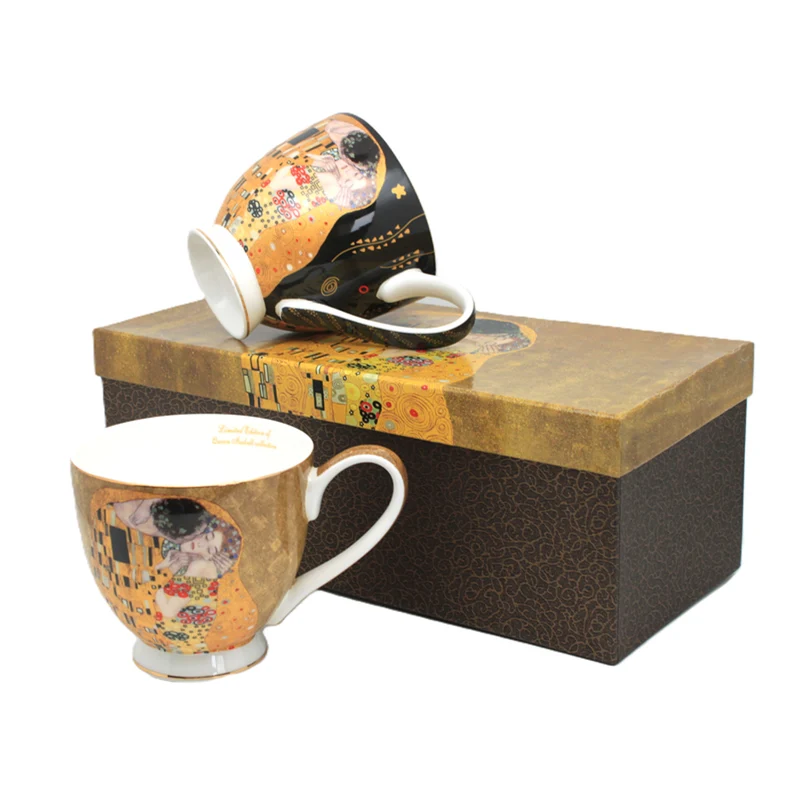 Jumbo Gustav Klimt Kiss mugs 2 pieces, Queen Isabel