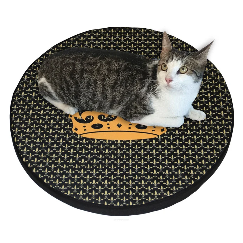 Bertoni cat bed / mattress, made of elastic foam, diameter 55 cm, Crown pattern, Ring
