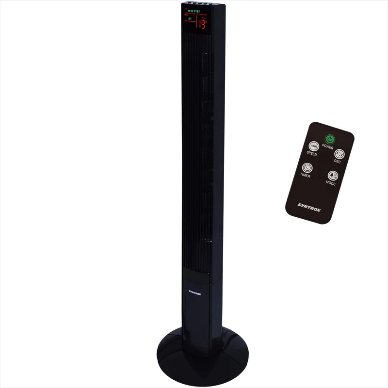 Syntrox Germany XXL Turmventilator Säulenventilator Ventilator Tower 50 Watt mit Fernbedienung, Time