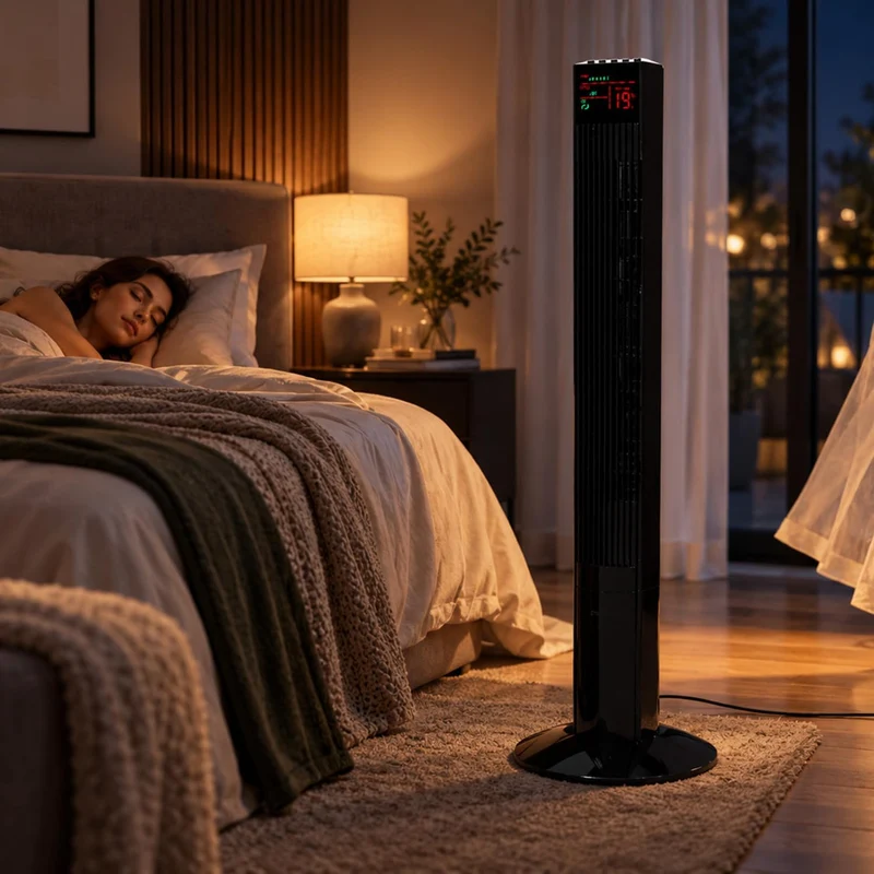 Syntrox Germany XXL Turmventilator Säulenventilator Ventilator Tower 50 Watt mit Fernbedienung, Time