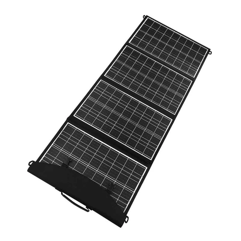 Solar panel, charger, 60W, 2 USB ports, black and orange, A06