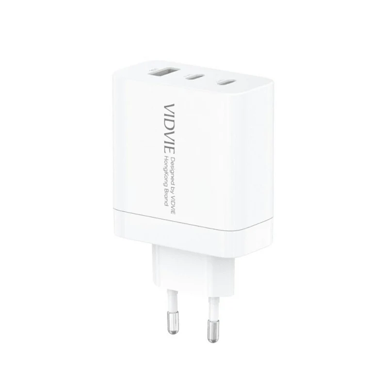 VIDVIE mains charger, 3A, 65W, 2x USB-C, 1x USB, USB-C/USB-C cable, PLE262