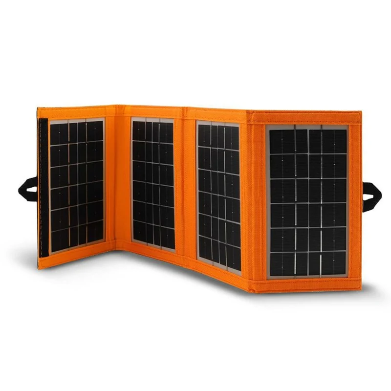 Solar panel, charger, 6W, 1 USB port, black and orange, A01