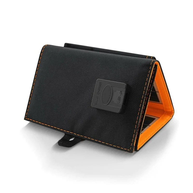 Solar panel, charger, 6W, 1 USB port, black and orange, A01
