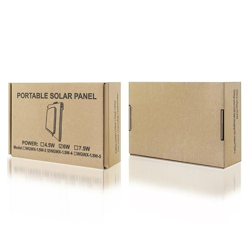 Solar panel, charger, 6W, 1 USB port, black and orange, A01